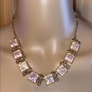 Vintage 24” Choker Pink & Gold Necklace